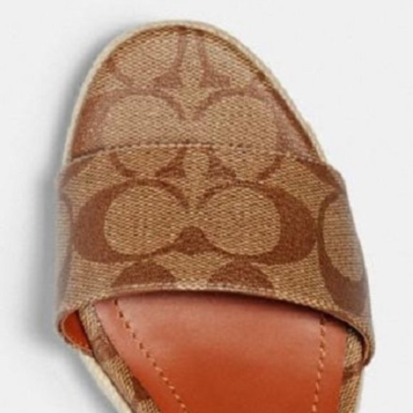 $89*NEW!! COACH Piper Espadrille Heel Khaki/Sa… - Picture 8 of 8